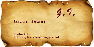 Giczi Ivonn névjegykártya